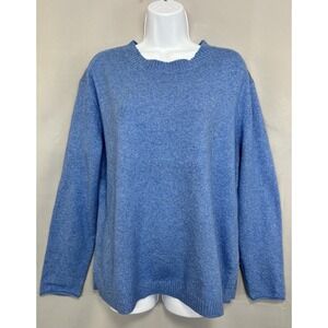 J‎ Jill Women Pullover Sweater Knit Top Size Medium Blue Cotton Blend